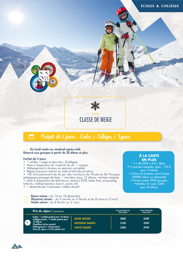 classes de neige pyrenees oxygers 2020 2021 forfait ski